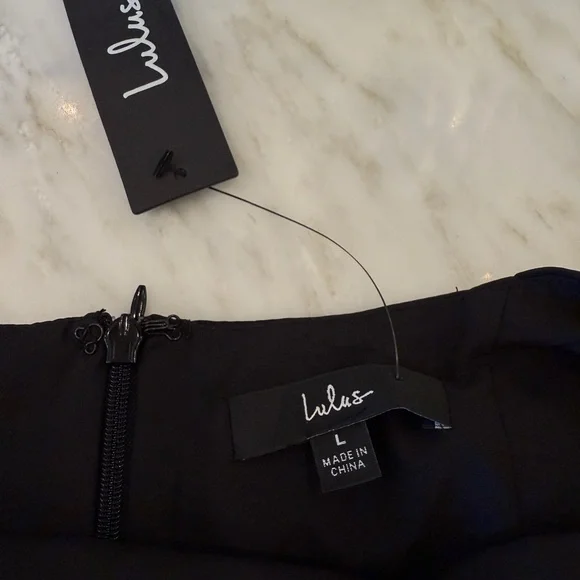 NWT Lulus Perfected Black Cowl Halter A-Line Mini Dress - Picture 7 of 8